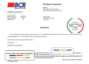 Costa Rica The Bank of Costa Rica bank account closure reference letter template in Word and PDF format