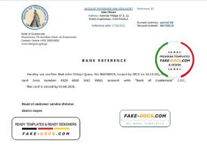 Guatemala Bank of Guatemala bank account closure reference letter template in Word and PDF format