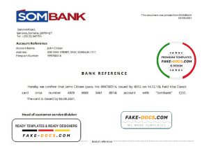 Somalia Sombank bank account closure reference letter template in Word and PDF format