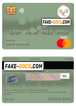 Burundi Bank of the Republic of Burundi mastercard debit card template in PSD format, fully editable Burundi Bank of the Republic of Burundi mastercard debit card template in PSD format, fully editable