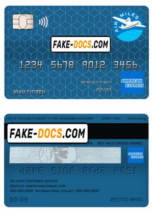 Canada American Express Air Miles credit card template in PSD format, fully editable
