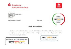 Germany Sparkasse bank account closure reference letter template in Word and PDF format