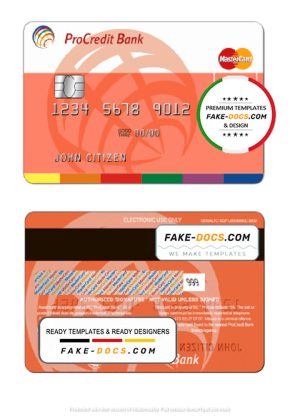 Moldova ProCredit Bank mastercard template in PSD format,fully editable Moldova ProCredit Bank mastercard template in PSD format,fully editable