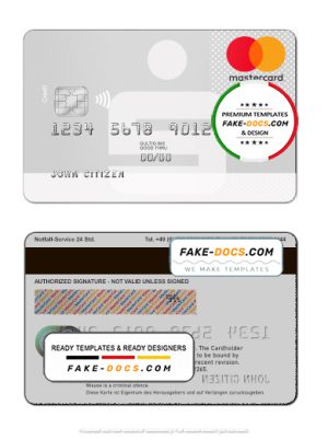 Germany Sparkasse Bank mastercard card template in PSD format, fully editable