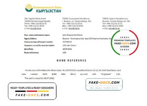 Kyrgyzstan Kirgizbank bank account closure reference letter template in Word and PDF format