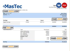 USA engineering company employee sheet template in Word and PDF format