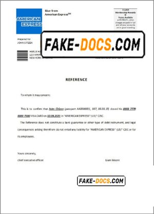 USA American Express bank account closure reference letter template in Word and PDF format