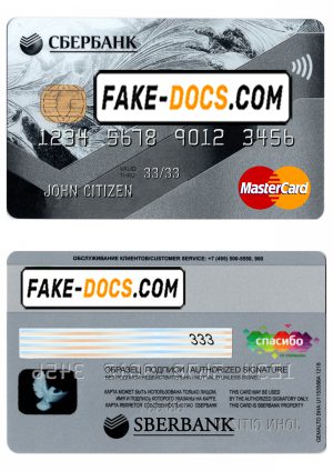 Russia Sberbank mastercard template in PSD format, fully editable