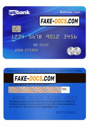 USA U.S. Bank mastercard card template in PSD format, fully editable