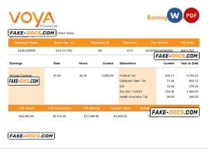 USA financial company employee sheet template in Word and PDF format, version 4