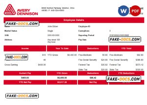 USA packaging company employee sheet template in Word and PDF format, version 2