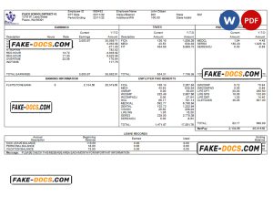 USA school employee sheet template in Word and PDF format