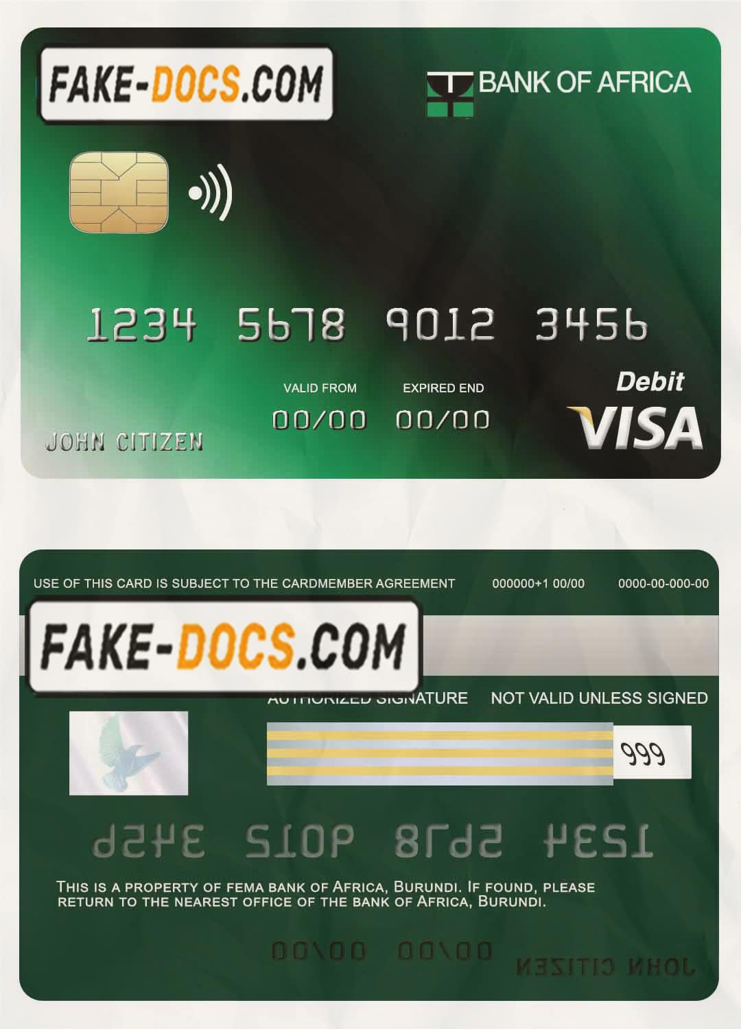 Burundi Africa visa credit card template in PSD format, fully editable Burundi Africa visa credit card template in PSD format, fully editable