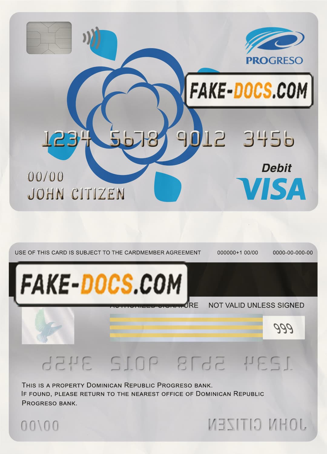 Dominican Republic Progreso bank visa card debit card template in PSD format, fully editable Dominican Republic Progreso bank visa card debit card template in PSD format, fully editable