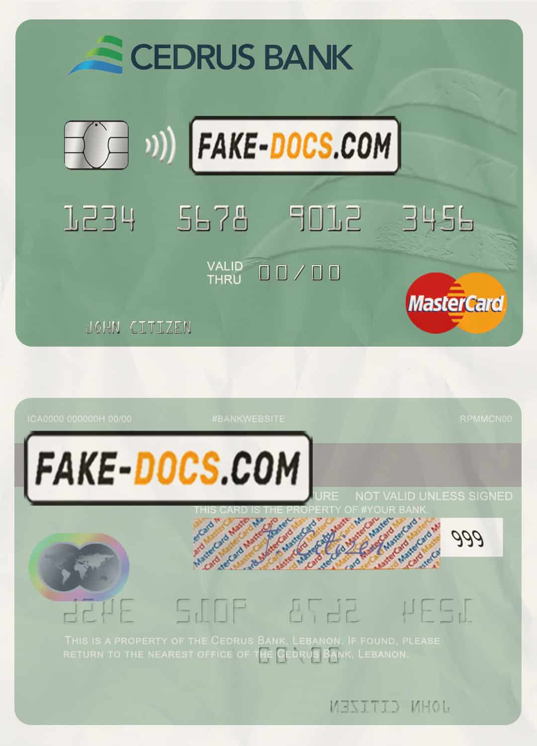 Lebanon Cedrus Bank mastercard fully editable credit card template in PSD format Lebanon Cedrus Bank mastercard fully editable credit card template in PSD format