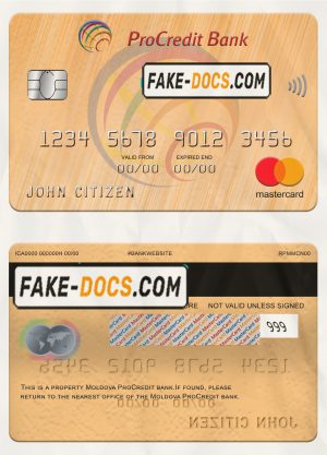 Moldova Procredit bank mastercard, fully editable template in PSD format Moldova Procredit bank mastercard, fully editable template in PSD format