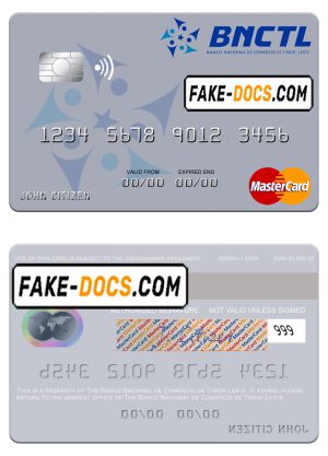 Timor-Leste Banco Nacional de Comércio de Timor-Leste mastercard template in PSD format