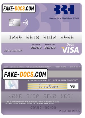 Haiti BRH bank visa card template in PSD format, fully editable