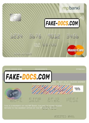 Iceland MP Banki mastercard template in PSD format, fully editable Iceland MP Banki mastercard template in PSD format, fully editable