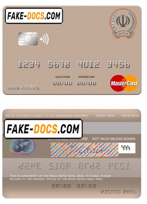 Iran Sepah bank mastercard template in PSD format, fully editable Iran Sepah bank mastercard template in PSD format, fully editable