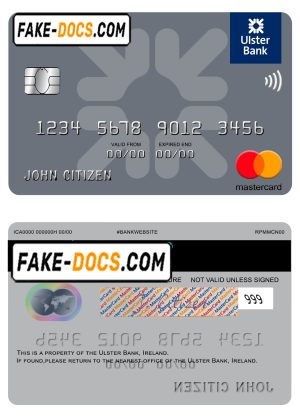Ireland Ulster Bank Ireland mastercard template in PSD format, fully editable Ireland Ulster Bank Ireland mastercard template in PSD format, fully editable