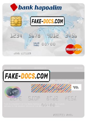Israel Bank Hapoalim mastercard template in PSD format, fully editable Israel Bank Hapoalim mastercard template in PSD format, fully editable