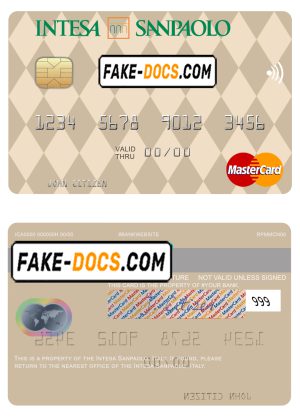 Italy Intesa Sanpaolo mastercard fully editable template in PSD format Italy Intesa Sanpaolo mastercard fully editable template in PSD format