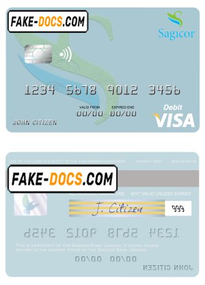 Jamaica Sagicor Bank visa card fully editable template in PSD format Jamaica Sagicor Bank visa card fully editable template in PSD format