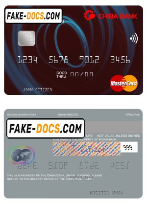 Japan Chiba Bank mastercard fully editable template in PSD format Japan Chiba Bank mastercard fully editable template in PSD format
