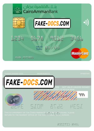 Jordan Cairo Amman Bank mastercard fully editable template in PSD format Jordan Cairo Amman Bank mastercard fully editable template in PSD format
