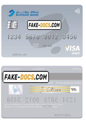 Kuwait Burgan Bank visa card fully editable template in PSD format Kuwait Burgan Bank visa card fully editable template in PSD format