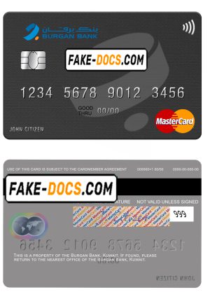Kuwait Burgan Bank mastercard credit card template in PSD format. Kuwait Burgan Bank mastercard credit card template in PSD format.