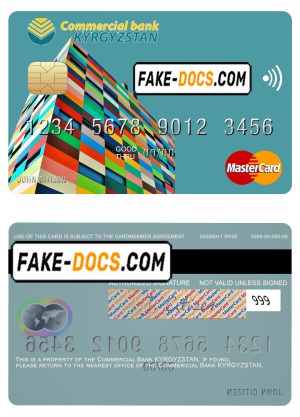 Kyrgyzstan Commercial Bank mastercard fully editable template in PSD format Kyrgyzstan Commercial Bank mastercard fully editable template in PSD format