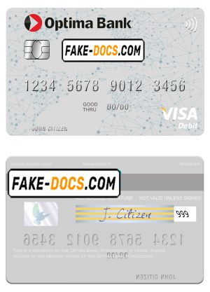 Kyrgyzstan Optima Bank visa card fully editable template in PSD format Kyrgyzstan Optima Bank visa card fully editable template in PSD format