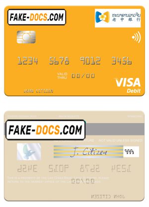 Laos Lao China Bank visa card fully editable template in PSD format Laos Lao China Bank visa card fully editable template in PSD format