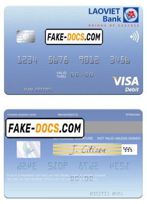 Laos Lao-Viet visa card fully editable template in PSD format Laos Lao-Viet visa card fully editable template in PSD format