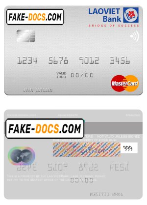 Laos Lao-Viet mastercard fully editable credit card template in PSD format Laos Lao-Viet mastercard fully editable credit card template in PSD format