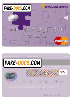 Lebanon Byblos Bank mastercard fully editable credit card template in PSD format Lebanon Byblos Bank mastercard fully editable credit card template in PSD format