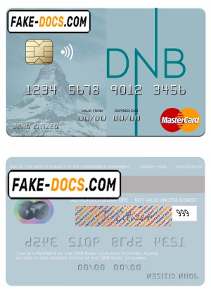 Lithuania DNB Bank mastercard fully editable credit card template in PSD format Lithuania DNB Bank mastercard fully editable credit card template in PSD format
