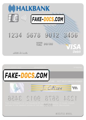 Macedonia Halkbank AD Skopje visa card fully editable template in PSD format Macedonia Halkbank AD Skopje visa card fully editable template in PSD format