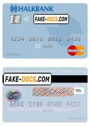 Macedonia Halkbank AD Skopje mastercard credit card template in PSD format Macedonia Halkbank AD Skopje mastercard credit card template in PSD format
