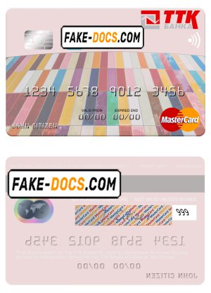 Macedonia TTK Banka AD Skopje mastercard credit card template in PSD format Macedonia TTK Banka AD Skopje mastercard credit card template in PSD format