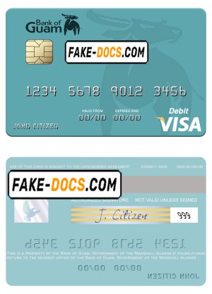 Marshall Islands Bank of Guam visa credit card fully editable template in PSD format Marshall Islands Bank of Guam visa credit card fully editable template in PSD format