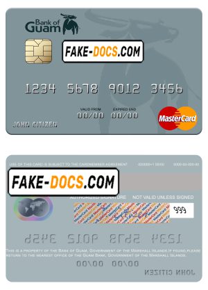 Marshall Islands Bank of Guam mastercard fully editable credit card template in PSD format Marshall Islands Bank of Guam mastercard fully editable credit card template in PSD format