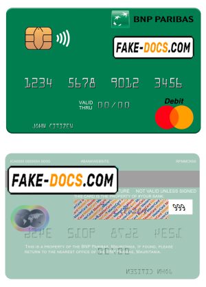 Mauritania BNP Paribas mastercard fully editable template in PSD format Mauritania BNP Paribas mastercard fully editable template in PSD format