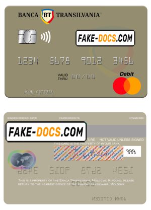Moldova Banca Transilvania bank mastercard, fully editable template in PSD format Moldova Banca Transilvania bank mastercard, fully editable template in PSD format