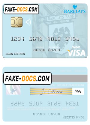 Monaco Barclays Bank PLC bank visa debit card, fully editable template in PSD format Monaco Barclays Bank PLC bank visa debit card, fully editable template in PSD format