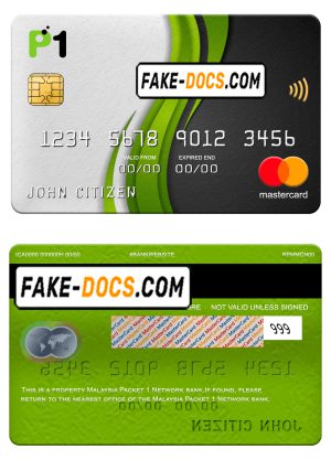 Malaysia Packet 1 Network bank mastercard, fully editable template in PSD format