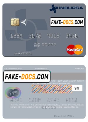 Mexico Grupo Financiero Inbursa mastercard credit card template in PSD format Mexico Grupo Financiero Inbursa mastercard credit card template in PSD format