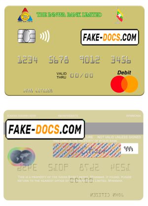 Myanmar Innwa Bank Limited mastercard, fully editable template in PSD format Myanmar Innwa Bank Limited mastercard, fully editable template in PSD format